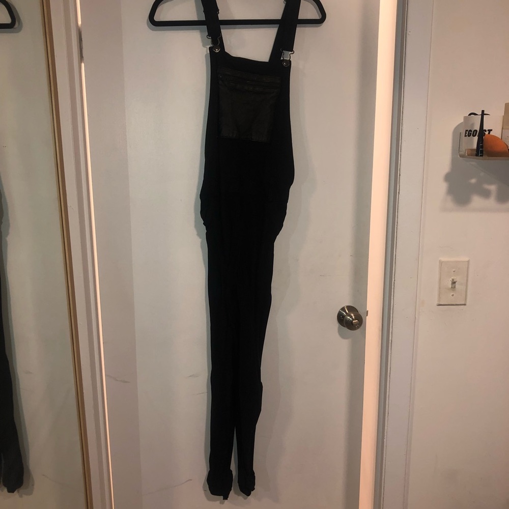 Black Suede Jumpsuit